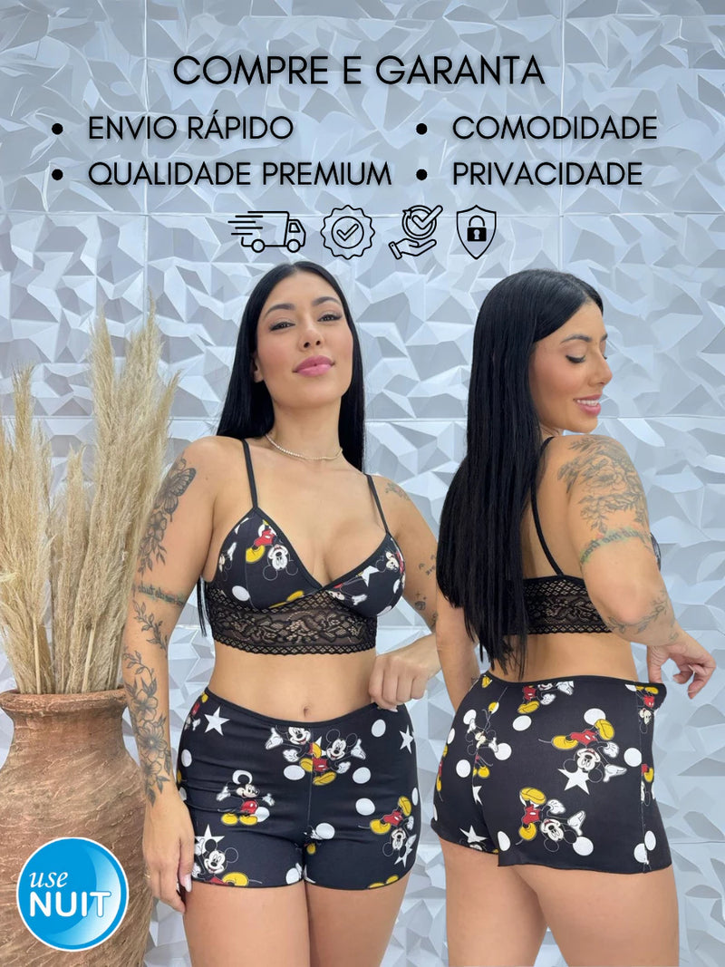 Top Doll Cropped com Renda