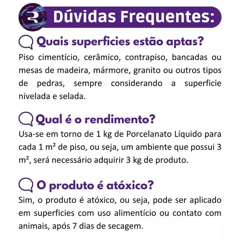 Porcelanato Líquido para Piso 1kg – Resina Epóxi + Endurecedor (Autonivelante)