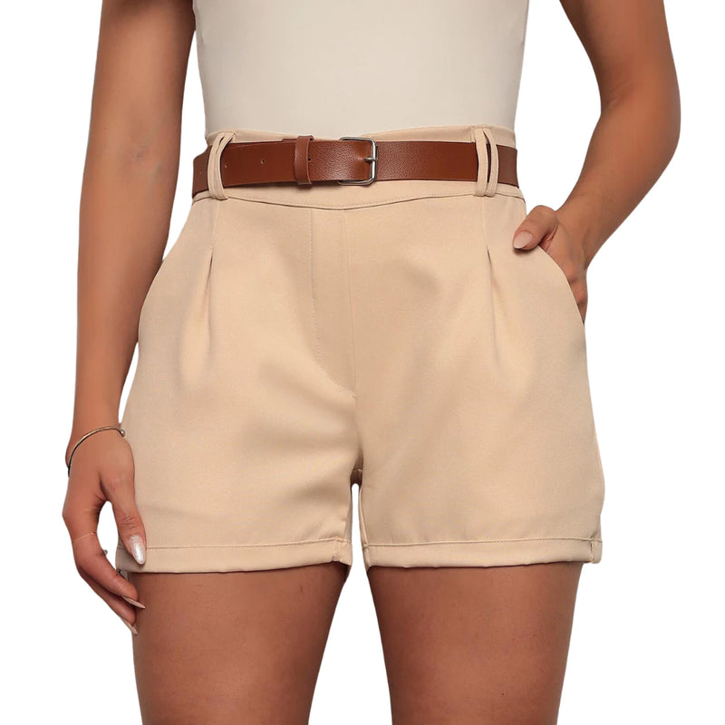Short Feminino Alfaiataria Social com Cinto – Cintura Alta