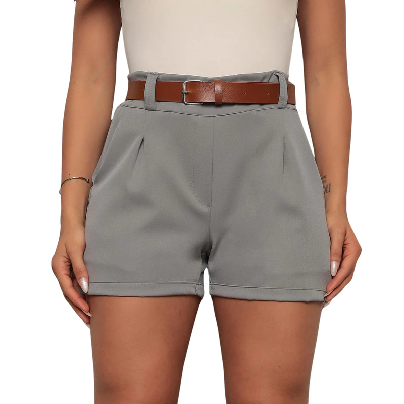 Short Feminino Alfaiataria Social com Cinto – Cintura Alta