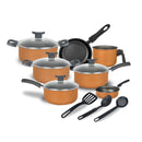 Jogo de Panelas Antiaderente com 10 Peças + Tampa de Vidro | Revestimento em Teflon