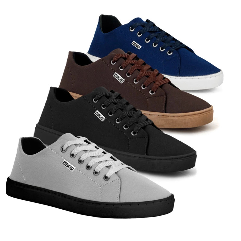 Kit com 4 Pares de Tênis Masculinos Casuais – Conforto, Estilo e Versatilidade para o Dia a Dia!