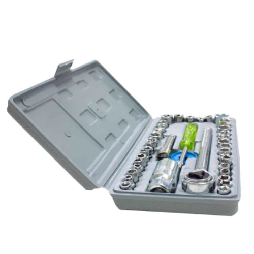 Kit de Ferramentas com Catraca Reversível 46 Peças – Alta Performance em Uma Maleta Compacta