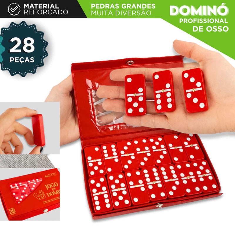 Dominó de Osso Vermelho Profissional – Pedras Grandes