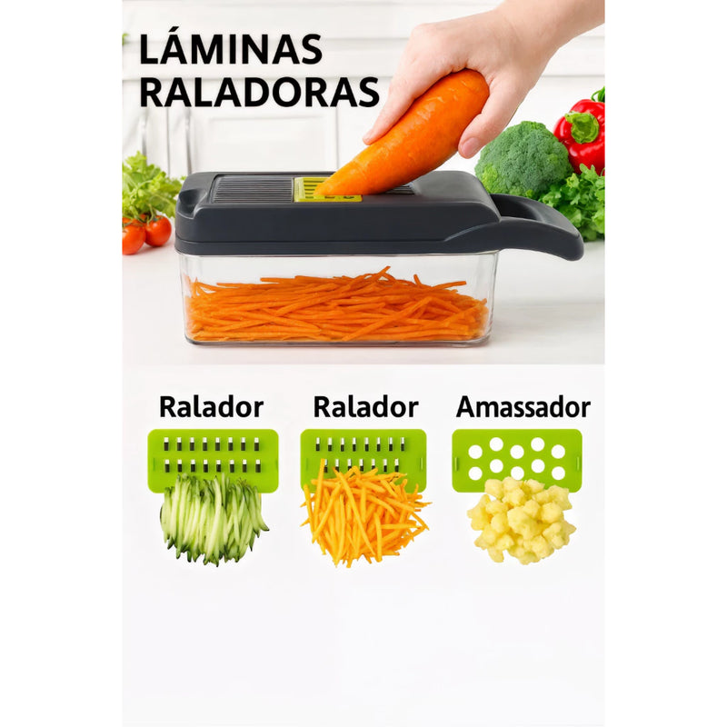 Fatiador e Ralador de Legumes Profissional 16 em 1 – Mais Praticidade na Sua Cozinha