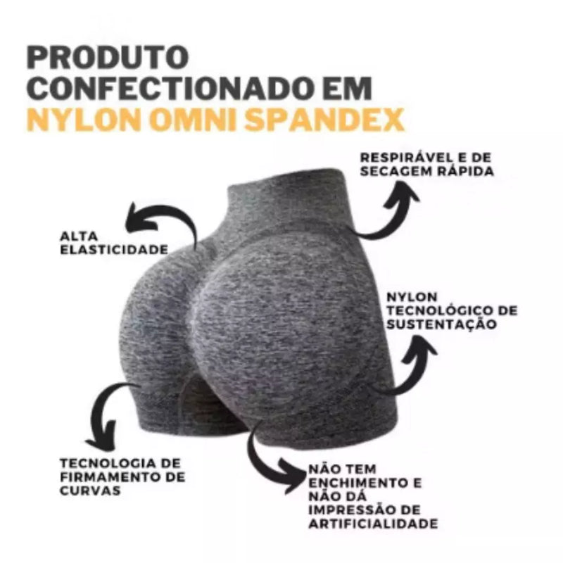 Kit com 3 Shorts Femininos Legging Meia Coxa – Fitness | Academia | Empina Bumbum | Alta Modelagem