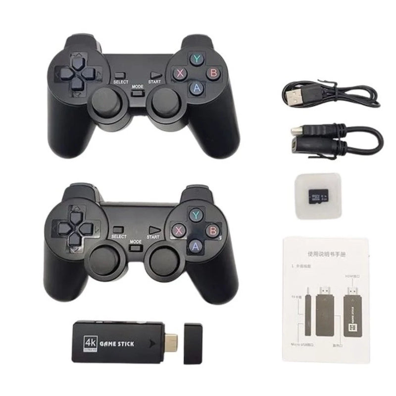 Console Retrô 4K com 10.000 Jogos Clássicos + 2 Controles Sem Fio