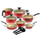 Jogo de Panelas Antiaderente com 10 Peças + Tampa de Vidro | Revestimento em Teflon