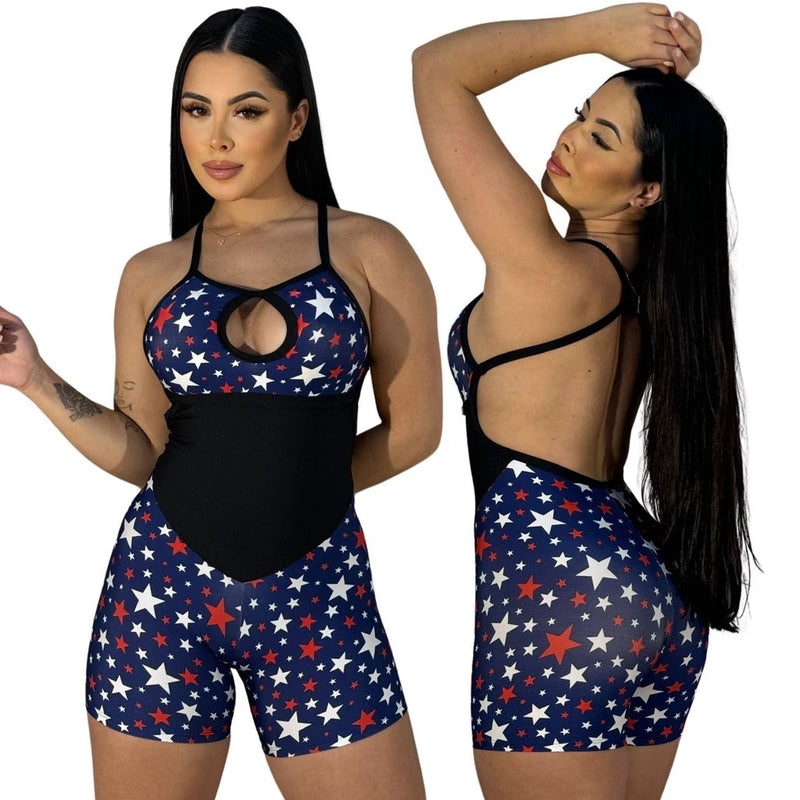 Macaquinho Fitness Estampado – Conforto, Estilo e Performance em Uma Só Peça