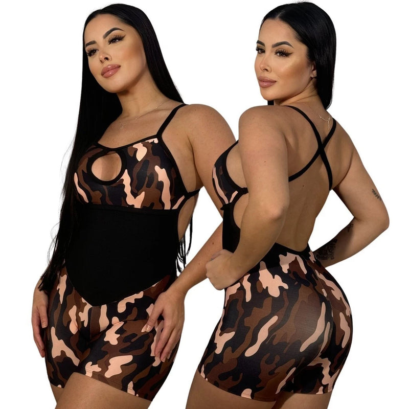 Macaquinho Fitness Estampado – Conforto, Estilo e Performance em Uma Só Peça