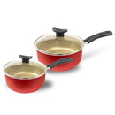 Jogo de Panelas Antiaderente com 10 Peças + Tampa de Vidro | Revestimento em Teflon