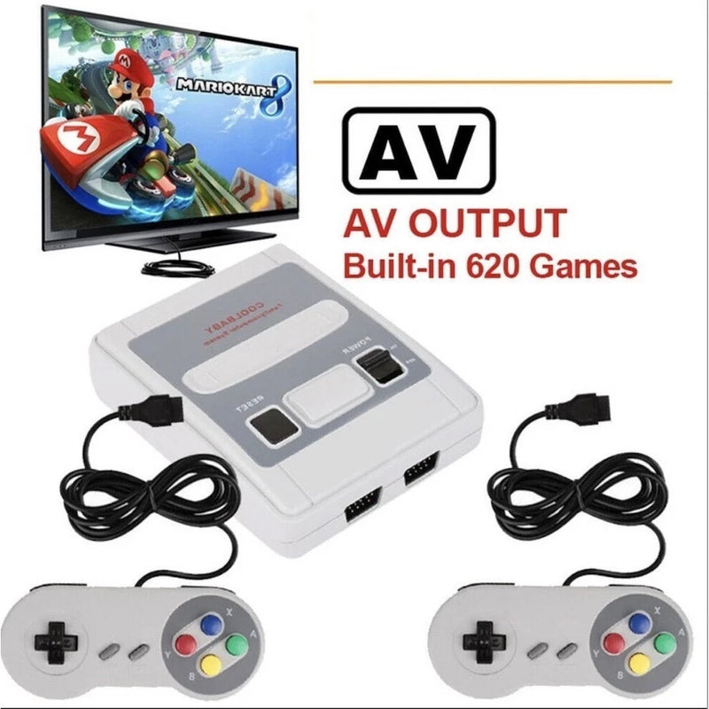 Console Retrô 8-Bits com 620 Jogos na Memória + 2 Controles
