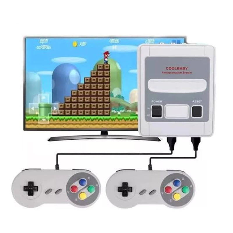 Console Retrô 8-Bits com 620 Jogos na Memória + 2 Controles