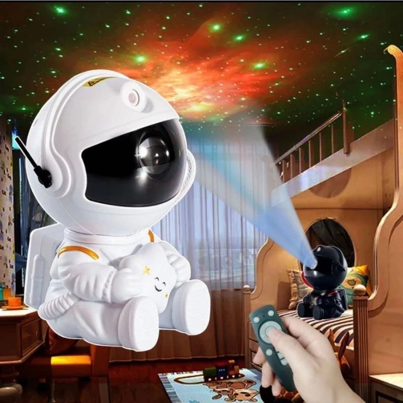 Luminária Projetor Estrelado Astronauta com Controle Remoto