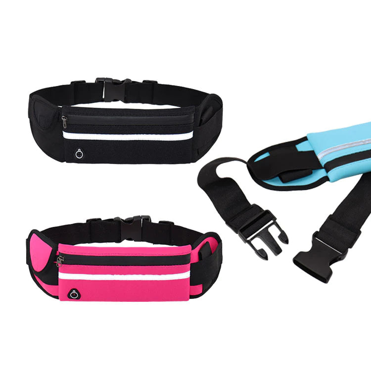 Pochete Fitness Unissex em Neoprene com Faixa Refletiva – Ideal para Corrida, Caminhada e Treinos!