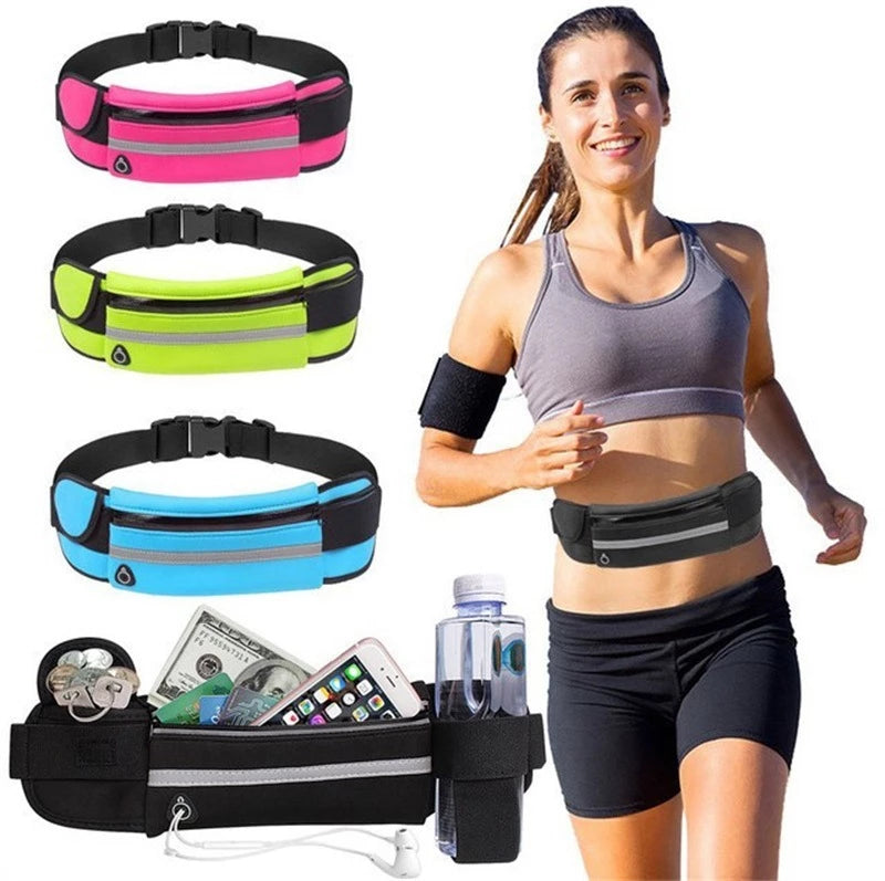 Pochete Fitness Unissex em Neoprene com Faixa Refletiva – Ideal para Corrida, Caminhada e Treinos!