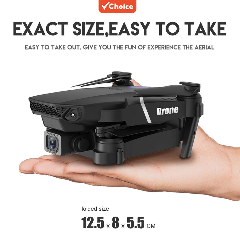 Drone E88Pro com Câmera Wi-Fi FPV, Design Dobrável e Funções Inteligentes – Controle via APP | Até 15min de Voo