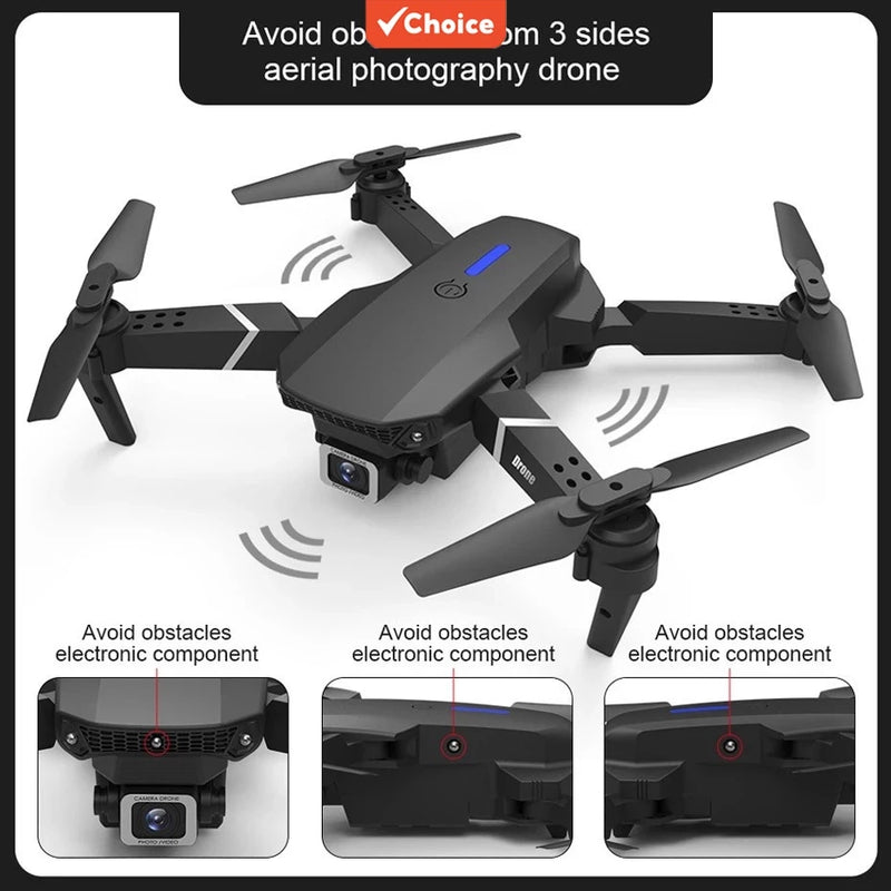 Drone E88Pro com Câmera Wi-Fi FPV, Design Dobrável e Funções Inteligentes – Controle via APP | Até 15min de Voo
