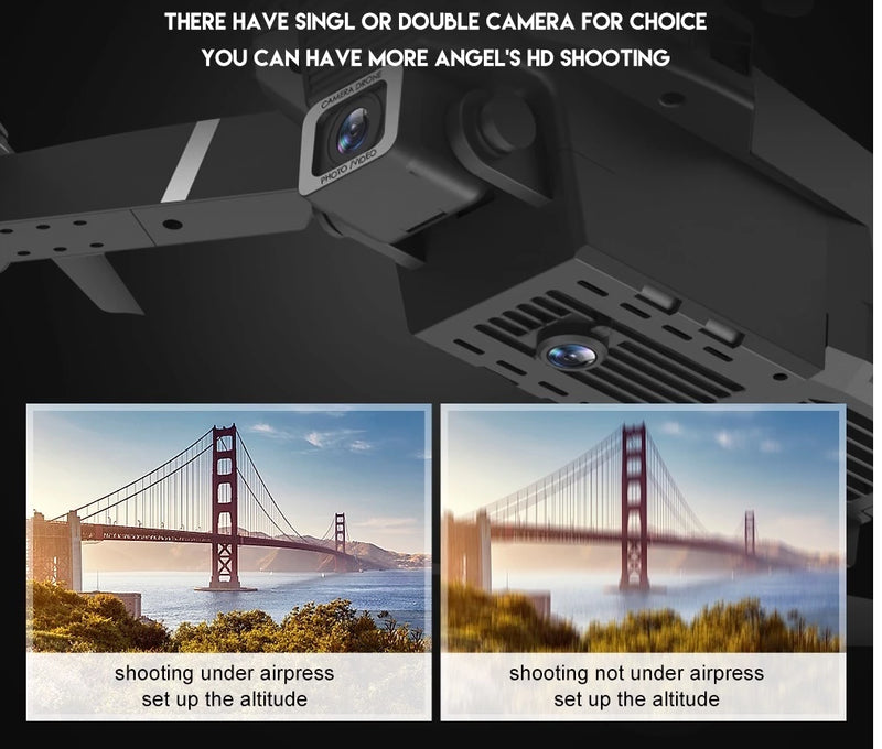Drone E88Pro com Câmera Wi-Fi FPV, Design Dobrável e Funções Inteligentes – Controle via APP | Até 15min de Voo